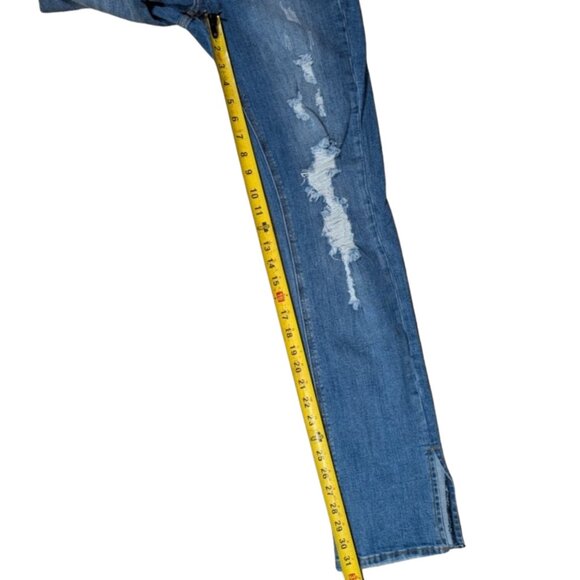 Fashion Nova Killing ‘Em Kindly High Rise Distressed Split Hem Jeans Size 7 - Picture 7 of 12